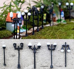 11pcs Street Light Decoration Resin Craft Dollhouse Fairy Garden Miniatures Jardin Bonsai Terrarium Ornament Succulent Gnomes6992695