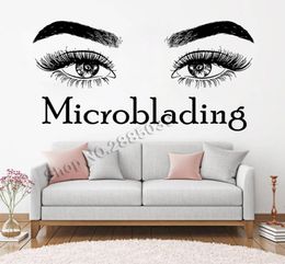 New Design Big Eyes Eyelashes Makeup Quote Wall Stickers Lashes Decor Beauty Salon Wall Art Custom Name Murals Decal4416824