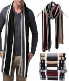New Winter Scarves Men Classic Cashmere Shawl Warm Fringe Stripe Tassel Long Soft Wraps 8Colors Fashion 6775769