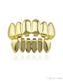 Hip Hop Gold Teeth Grillz Top Bottom Grills Dental Mouth Punk Teeth Caps Cosplay Party Tooth Rapper Jewellery Gift 8883832