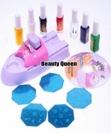 Nail Art DIY Printing Machine Stamp Kit Stamping Printer Set Polish Stencil Print Image Plate Design9054297