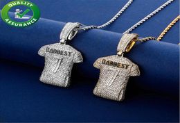 Mens Iced Out Hip Hop Chain Pendants Luxury Designer Necklace Gold Silver No 7 jersey Pendant Charms Bling Diamond Stetement Acce2797768