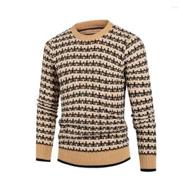 Men's Sweaters 2024 Round Neck Checkered Pullover Sweater Knitwear Large Size Fashion Casual Bottom Shirt