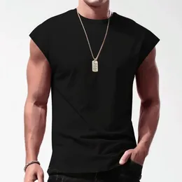 Men's Tank Tops Fashion Leisure T-Shirts Mens Gym Tees Beach Crew Neck Vest Loose Muscle Outdoor Plus Size Sleeveless