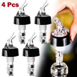 Drinking Straws 4Pcs Automatic Measured Bottle Pourer Plastic Wine Clear Quick Measure Whisky Liquid Liquor Cocktail Dispenser