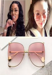 0252S Top Quality Sunglasses Women Popular Fashion Big Summer Style With The Bees UV Protection Lens Come With Case3697014