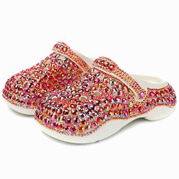 Rhinestone Designer Summer EVA Cloud Slides Women Colored Diamond Flip Flops Shiny Jeweled Platform Sandals