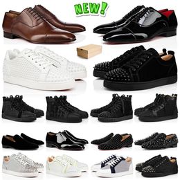 2024 new Luxury Designer Dress shoes Loafers Red Bottoms men shoes Plate-forme red bottoms Low High Casual Women Shoe Black Glitter Flat trainers
