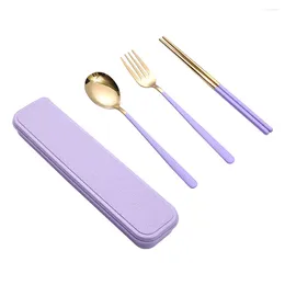 Dinnerware Sets Portable Tableware Soft And Bright Colour Not Prone To Ageing Built In Clip Difficult Scratch Dessert Spoon Fork