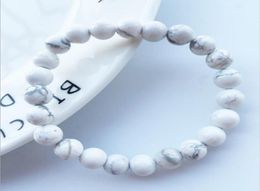 Charm Bracelets 8mm Matte Glaze High Quality White Howlite Lucky Gem Stone Mala Beads Strand Meditation Men Women Jewelry6589483