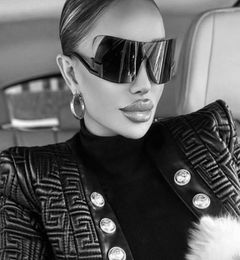 Sunglasses Celebrity Luxury Women Wrap Around Shield 2000s Brand Oversized Glasses Female Rimless Sun Men Gafas De Sol5256064