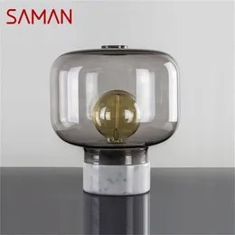 Table Lamps SAMAN Contemporary Lamp Creative Vintage Glass Desk Light LED Simple For Home Decor Bedroom Bedside Living Room