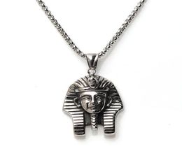 Fashion Hiphop Necklace Men039s Egyptian Pharaoh Pendant Titanium Steel Personality Necklaces5376359