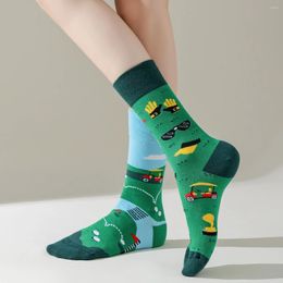 Women Socks AB Cotton Chips Food Luxury Elastic Ankle Party Big Size Female Breathable Short Street Cool Stuff