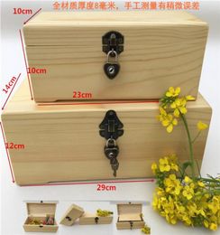 Large pine wood box Customised rectangular locking storage gift post Christmas trees LJ2008121997441