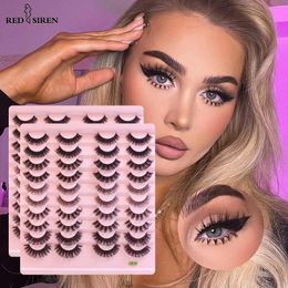 False Eyelashes Russian Strip Lashes 5/10/20 Pairs Wispy Natural D Curl Makeup Fluffy Mink