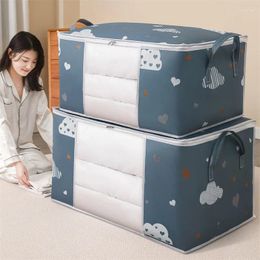 Storage Bags 2pcs 50L/75L Moisture Dust Proof Clothes Quilt Bag Large Capacity Duvet Blanket Sorting Zipper Organizer