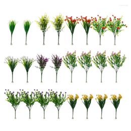 Decorative Flowers 24 Bundles Artificial Flower Indoor And Outdoor UV Resistant Plant Decorations Basket Backyard Garden