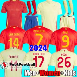 S-4XL 24 25 Spainish Soccer jerseys player fans Asensio MORATA GAVI FOOTBALL Shirts 2025 Espana camiseta de futbol FERRAN Gaya men kids SERGIO SpaINS Ansu Fati kits