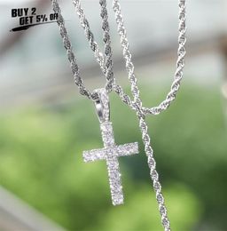 VIP Pico Harvey Cross Pendant Necklace Micro Pave AAA Cubic Zirconia Stones For Gift Hip Hop Jewelry 2106161101045