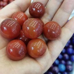 Decorative Figurines Natural Gemstone Red Agate Carnelian Sphere Crystal Ball Reiki Healing Globe Home Decor