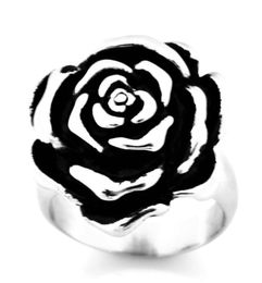 FANSSTEEL STAINLESS STEEL punk vintage mens or womens Jewellery rose flower ring love ring biker ring FSR09W3423193266850391