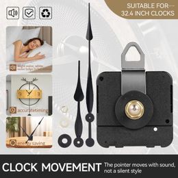 Wall Clocks DIY Clock Quartz Movement Mechanism Pointer Repair With Iron Black/silver Hand For Up To 32 Inch