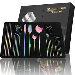 Dinnerware Sets Knife Fork And Spoon Gift Set 24 Pieces Stainless Steel Cutlery High-grade Luxury Restaurant El Specialized