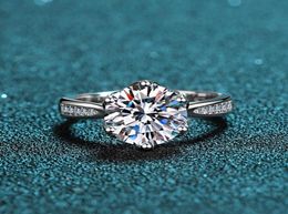 Cluster Rings Inbeaut Quality 925 Silver Excellent Cut 3 Ct Round Pass Diamond TestColor Moissanite Ring For Women Engagement Jewelry4830977