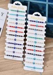 Ladies Crystal Rice Beads Beaded Weaving Demon Eye Bracelet Set Glass Eye Bead Bracelet Fashion Jewelry GC2087058615