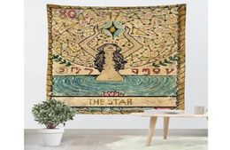 Tarot Card Old Vintage Tapestry Witchcraft Astrology Star Moon Goddess Sea Nymph Mermaid Bed Decoration Blanket Wall Cloth Y2003244967228