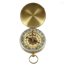 Decorative Figurines Vintage Copper Retro Compass Flip Cover Pocket Watch Camping Hiking Nautical Marine Survival Pography Props Decor
