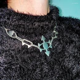 Pendant Necklaces Hip Hop Punk Unisex Fashion Choker Adult Gothic Silver Colour Rivet Eyes Chain Necklace Jewellery Accessories Gifts