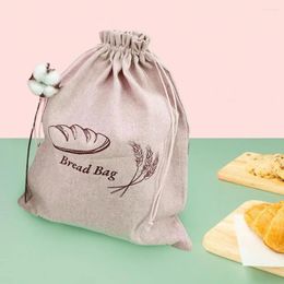 Gift Wrap Food-grade Bread Bag Capacity Double-layered Storage Pouch With Drawstring Sealing For Picnic Commute School Reusable Food