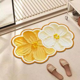 Bath Mats Flowers Anti Slip Entrance Floor Mat Bathroom Quick Drying Diatom Ooze Water Absorption Living Room Home Carpet