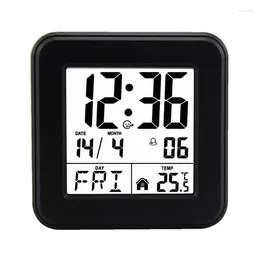 Table Clocks Snooze Alarm Clock Small Cube Desk Bedside With Time-Date-Alarm Digital Visual Display Changeable Luxury Box