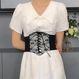 Belts Lace Elastic Belt For Women Waist Extra Wide Strap Decoration With Skirt Transparent Design Cover