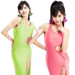 Satin Glossy Dress Tight Skirt Sexy Smooth Beach Wear Cover Ups For Swimwear Bathing Suit Women