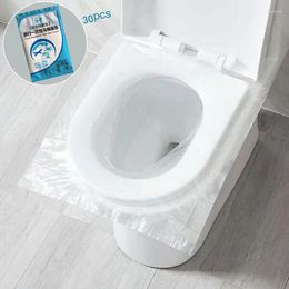 Toilet Seat Covers 30pcs/box Disposable Clear Cushion WC Mat Universal Travel Public Washroom Plastic Sticker Cover
