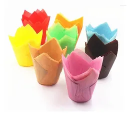 Baking Moulds 10sets 200 Pcs Pack Paper Cake Decoration Tool Mould Tulip Flower Chocolate Cupcake Wrapper Muffin Liner