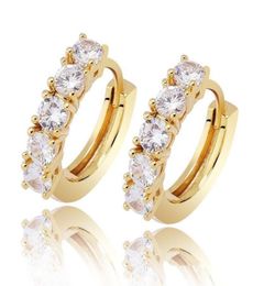 Hip Hop Jewelry Cubic zircon Stone Hoop Earring For Men Women 18k Gold Silver Lovers Earrings6973173