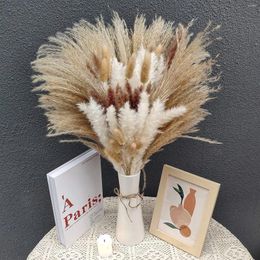 Decorative Flowers Dried Pampas Grass Contains Tails Reed Bouquet Wedding Boho Home Table Decor Dekoration