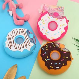 Cute 350ml Donuts Small Water Bottle for Kids Child Boys Girls Gift Plastic Cup Kettle with Straw Strap Silicone Protective case 240510