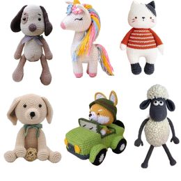 TPRPYN Rainbow Unicorn Crochet Kit DIY Amigurumi Crocheting kits Animal Gift Knitting kits Toy handmake kits Yarn Accessories 240510