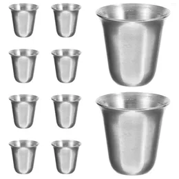 Wine Glasses 10 Pcs Chalice Communion Cups Communions Mug Religious Drinking Stainless Steel Metal