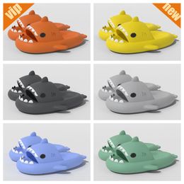 Shark Massage Bottom Slippers for Adult Couples Anti slip Bathroom Slippers Outdoor 2024 couple cute orange lovely Colours eva solid Hotel family Colours PU shower