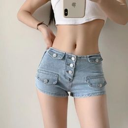 Women's Shorts Sexy Low Waist Denim For Women Spicy Girl Workwear Short Pants Fashion Solid Summer Versatile Tight Jeans