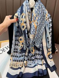 High quality 100 silk scarf fashion print pattern ladies collar 18090cm designer scarfs Women Outdoor Beach Shawl Silk Scarves3236926