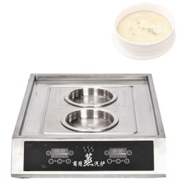 Commercial Electric Food Steamer Countertop Bread Maker Two-hole Stainless Steel Bread Bun Steamer Machine 3000W