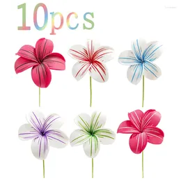 Decorative Flowers 10pcs/set Wedding Hawaii Party Chrismas DIY Wreath Decorations Artificial Hula Girls Favour Hair Home Decor